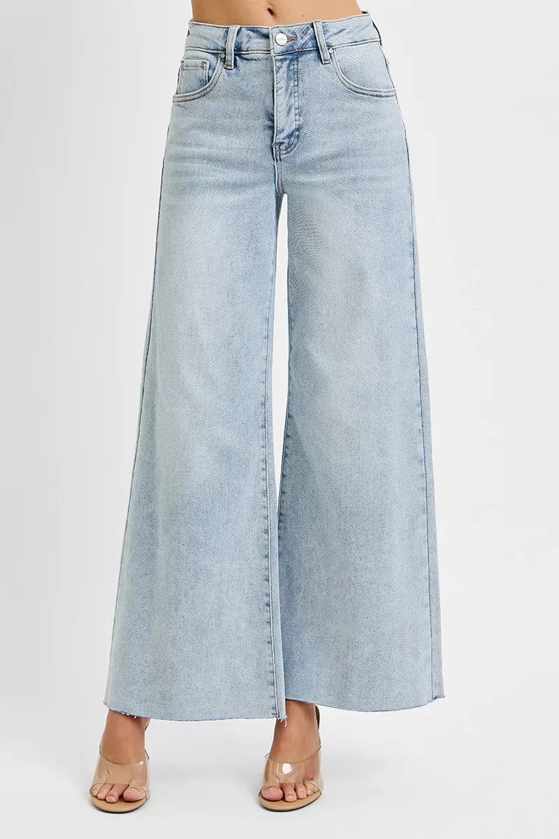 High Rise Ankle Wide Palazzo Jeans at In Style Chics Boutique Regular and Plus Size Jeans