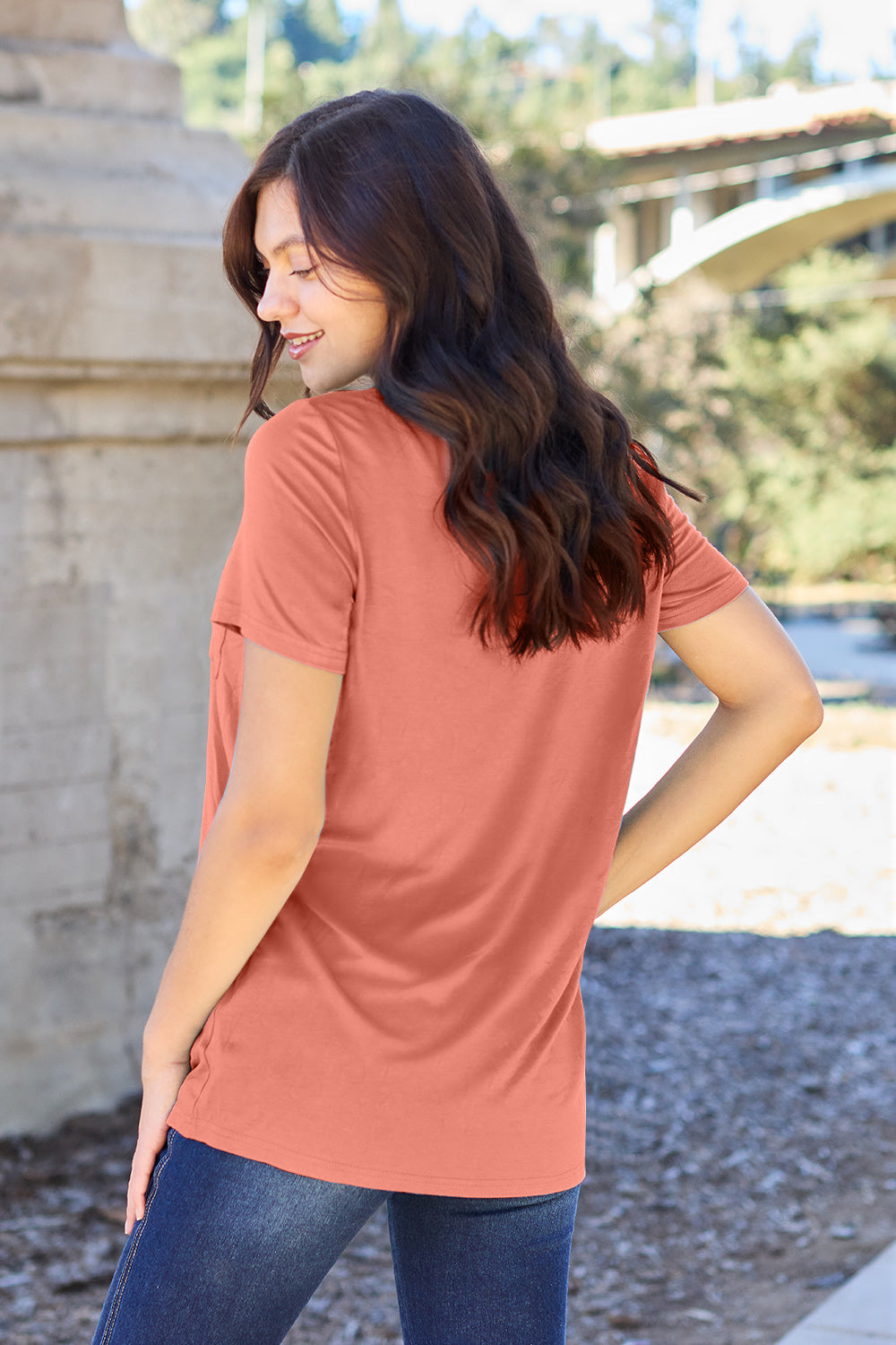 Bamboo Full Size  V-Neck Short Sleeve T-Shirt - Eco Friendly - Sensitive Skin - In Style Chics Boutique Women's Juniors Plus Size Apparel Online 