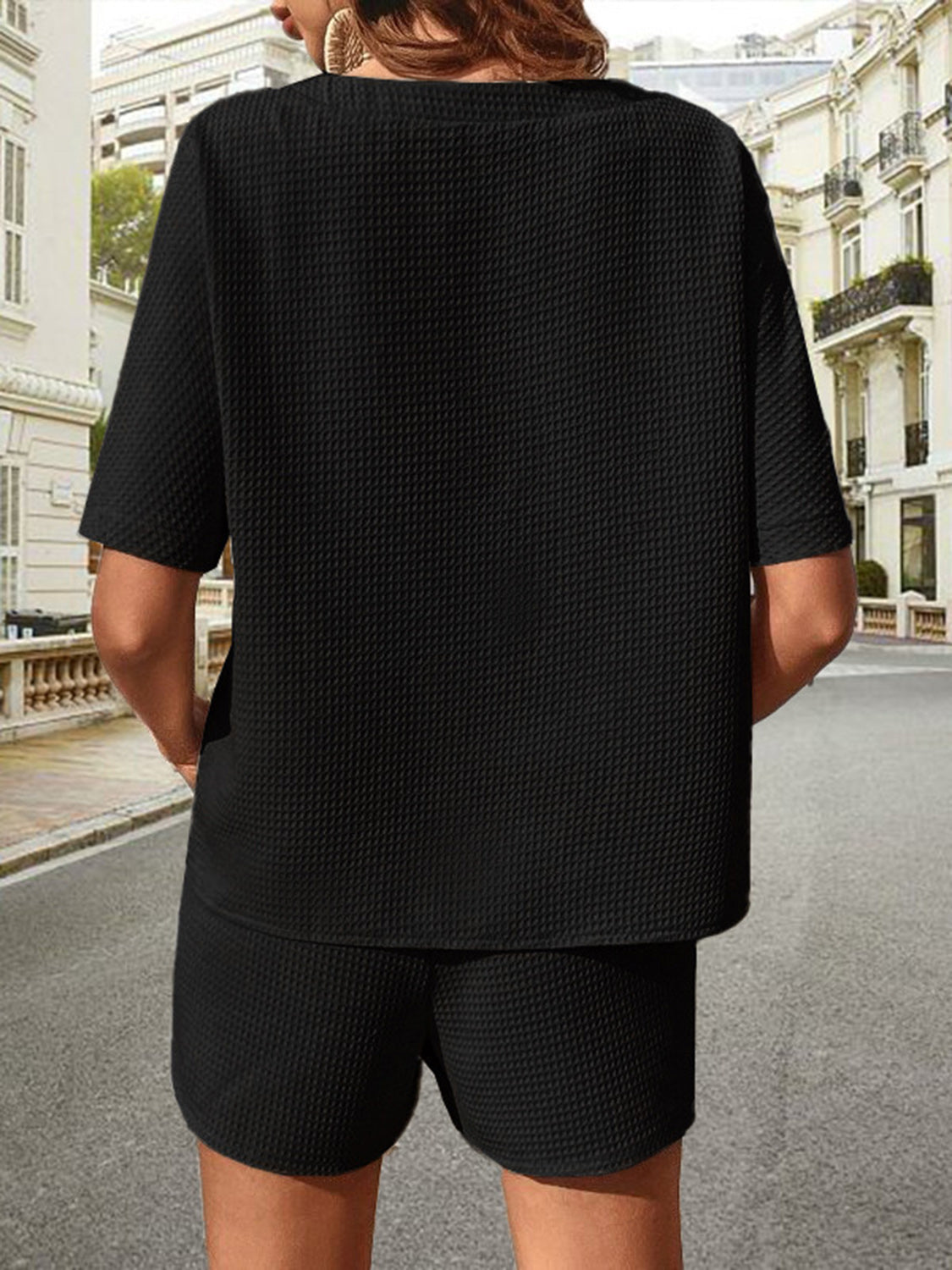 Waffle-Knit Half Sleeve Top and Shorts Set - More Colors! - In Style Chics Boutique LLC