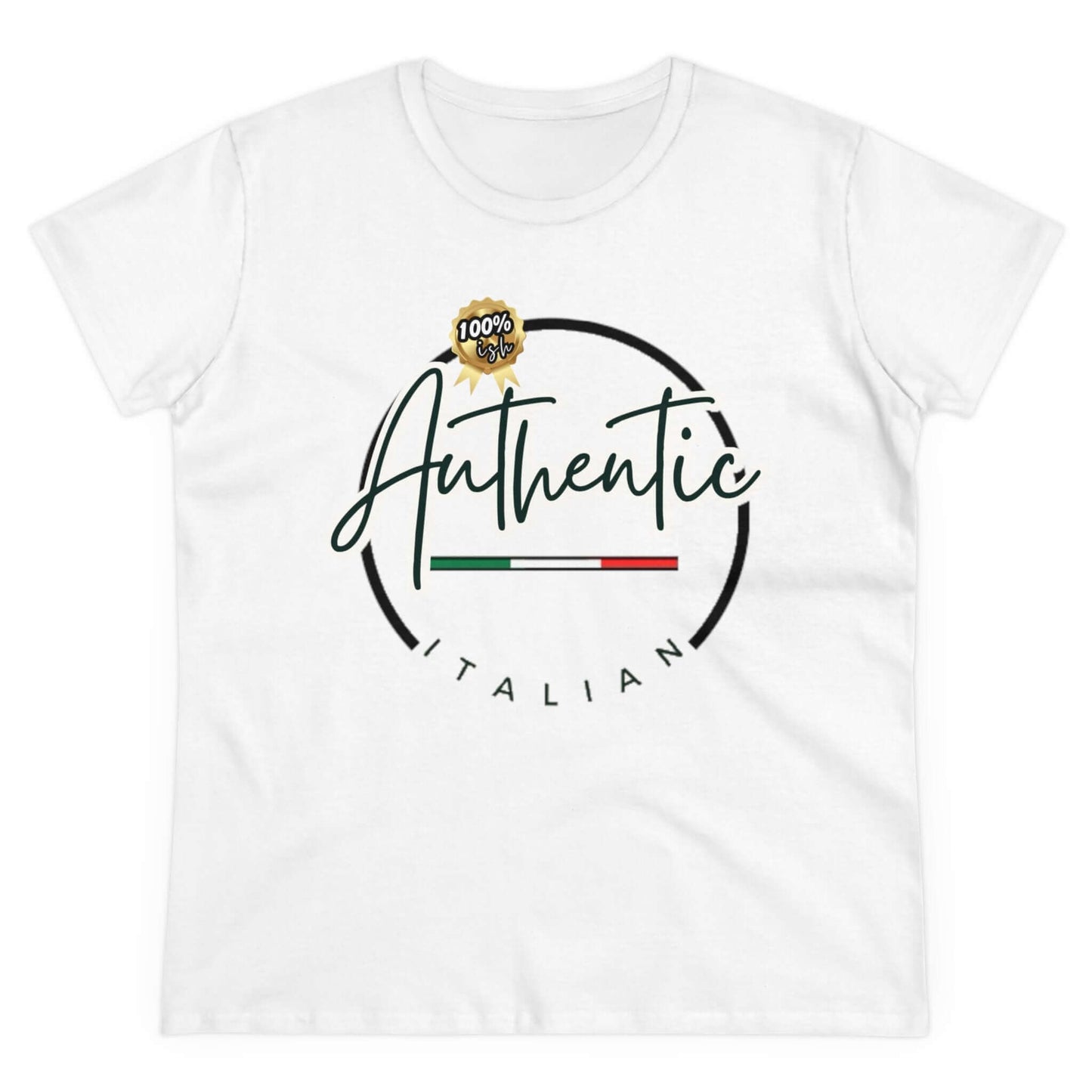 Women's Midweight Cotton Graphic Tee "100% ish Authentic Italian" - In Style Chics Boutique LLC