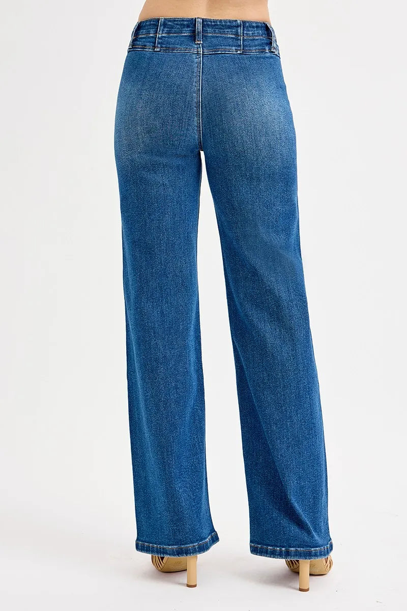 Seam Detail Wide Leg Jeans at In Style Chics Boutique 