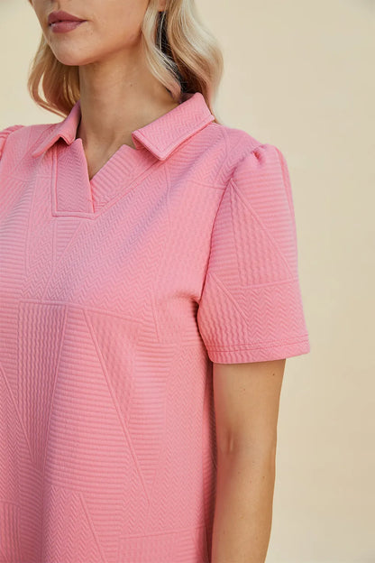 Textured Short Sleeve Dress - In Style Chics Boutique Women's Juniors Plus Size Clothes 