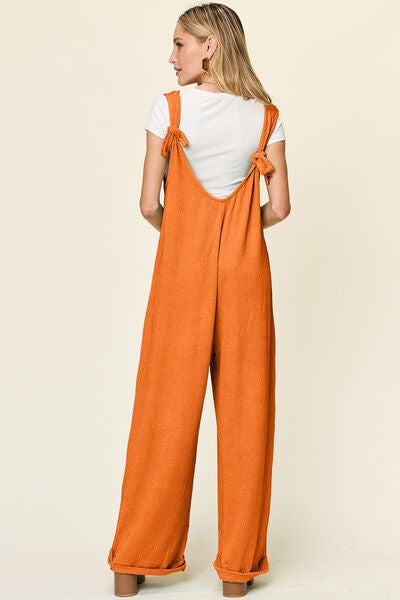 Textured Sleeveless Wide Leg Jumpsuit - In Style Chics Boutique Cute Clothes Online 