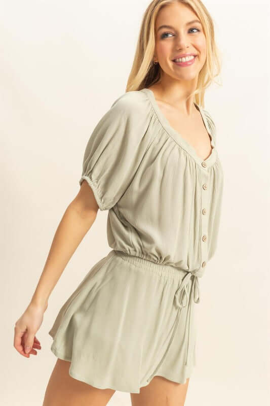 Drawstring Hem Short Sleeve Top and Skort Set - Outfits - Cute Clothing Online - In Style Chics Boutique Women's Juniors Apparel 