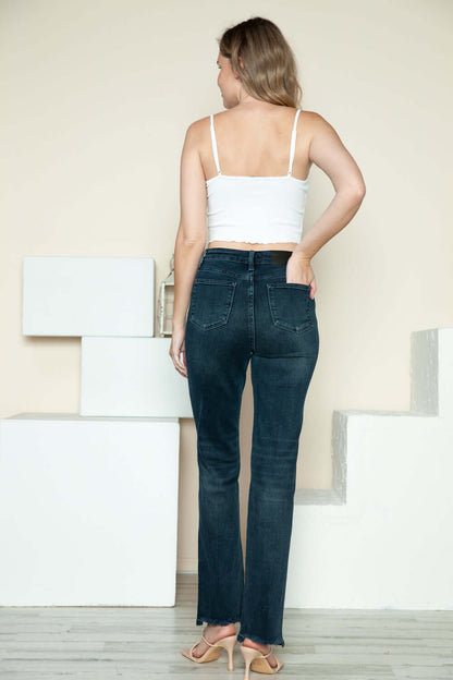 Judy Blue Full Size Button Fly Hem Destroy Straight Jeans - In Style Chics Boutique LLC