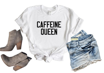 Caffeine Queen Crewneck Tee - In Style Chics Boutique LLC