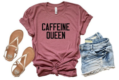 Caffeine Queen Crewneck Tee - In Style Chics Boutique LLC