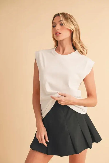 Solid Color Round Neck Cap Sleeve Top - In Style Chics Boutique Women's Juniors Apparel Online 