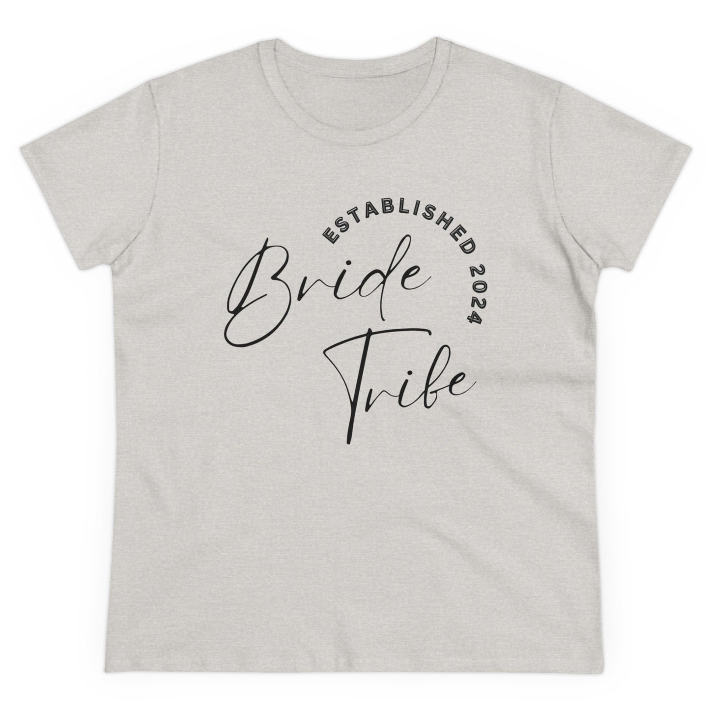 Women's Midweight Cotton Graphic Tee "Bride Tribe" - In Style Chics Boutique LLC