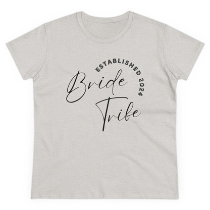 Women's Midweight Cotton Graphic Tee "Bride Tribe" - In Style Chics Boutique LLC