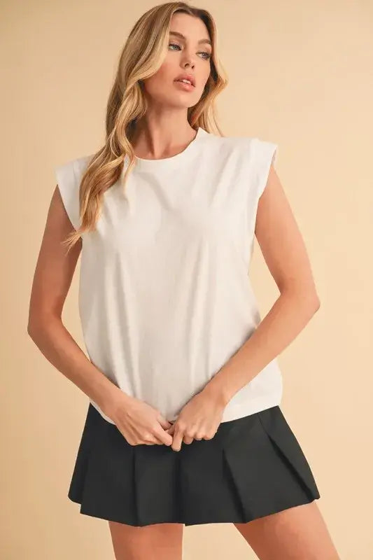 Solid Color Round Neck Cap Sleeve Top - In Style Chics Boutique Women's Juniors Apparel Online 