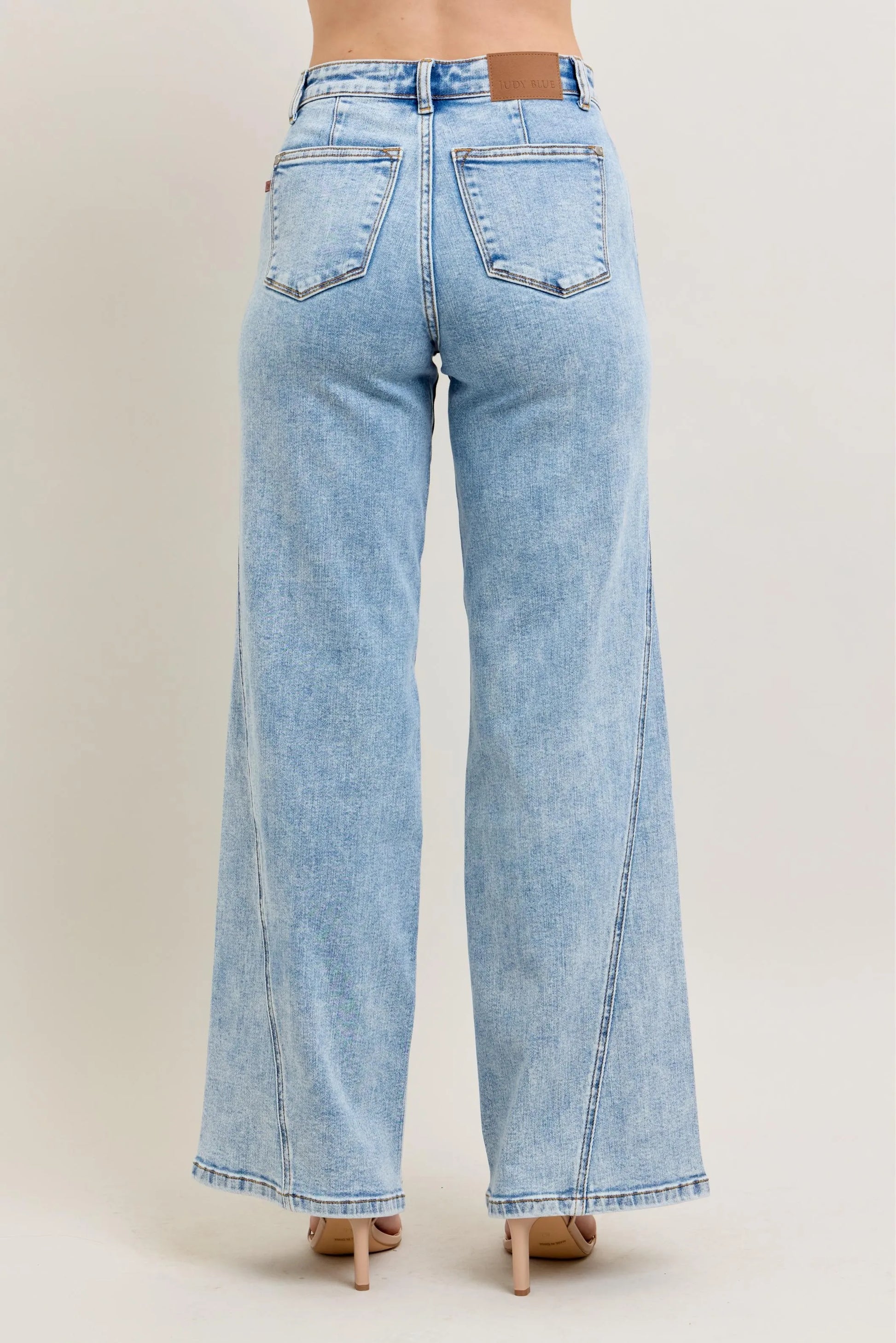 Judy Blue Wide Leg Jeans, High Waist with Skewed Inseam - Best Women's Jeans - In Style Chics Boutique 