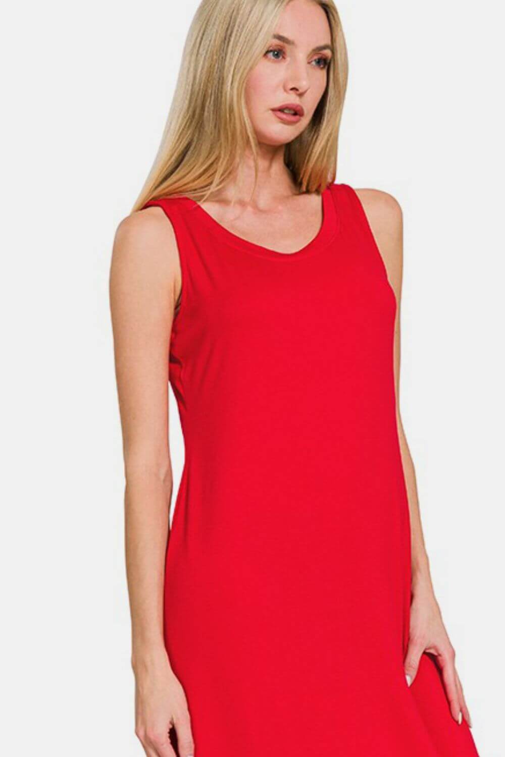 Red Tank Dress - Scoop Neck Wide Strap - LuLaRoe Alternative - In Style Chics Boutique Women's Juniors Apparel Online