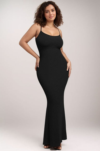 Built-In Shapewear Sleeveless Black Maxi Dress - Little Black Dress - In Style Chics Boutique