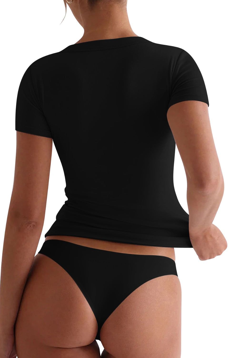 Lovelet Scoop Neck Short Sleeve T-Shirt - In Style Chics Boutique LLC