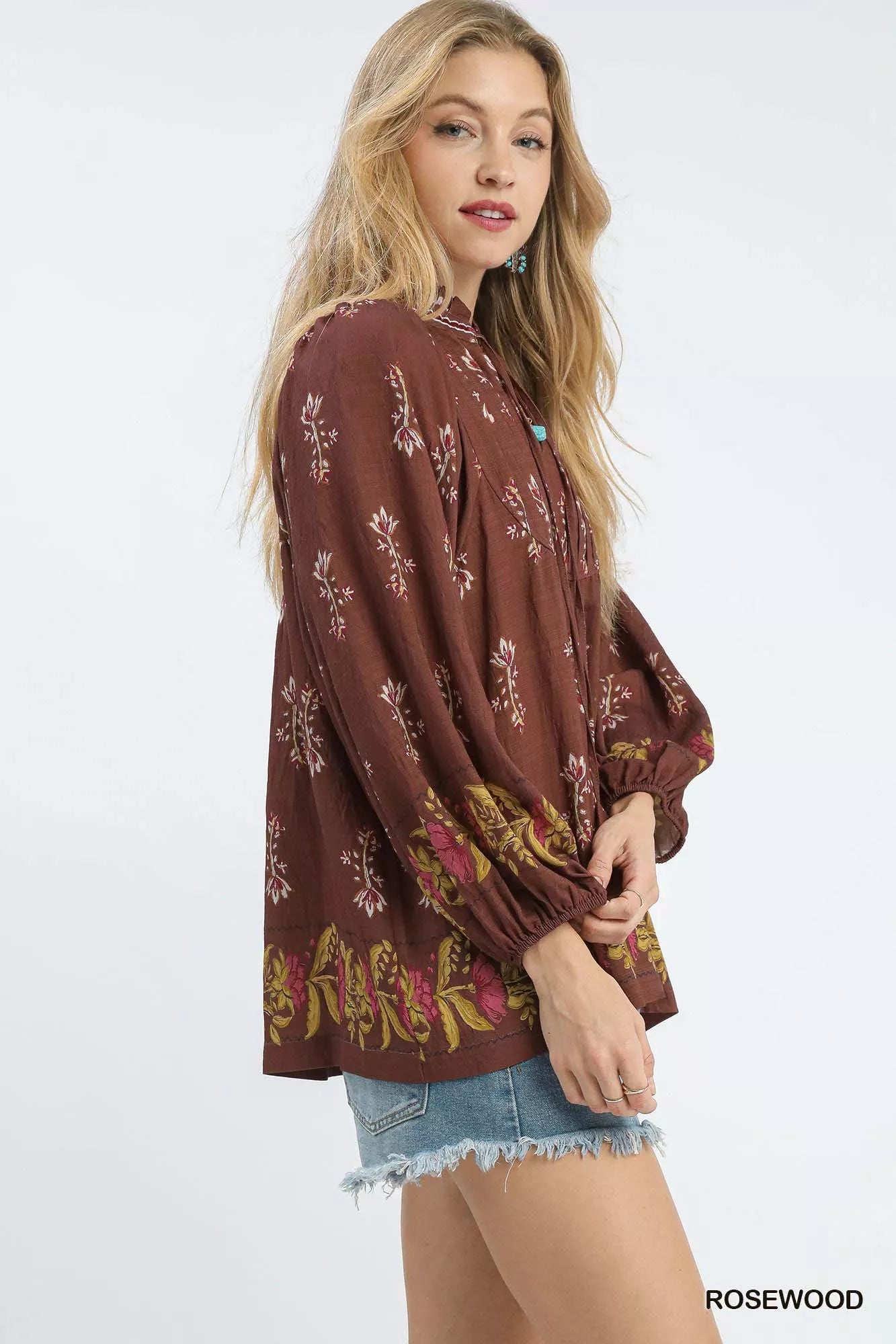 Floral Boho Peasant Blouse at In Style Chics Boutique 