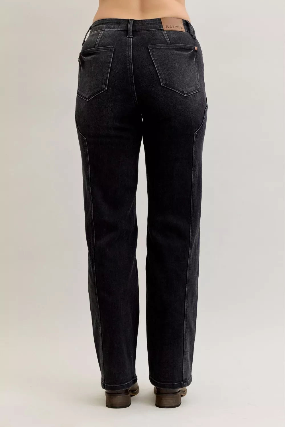 Judy Blue Mid Rise Straight Western Seam Detail Jeans at In Style Chics Boutique 