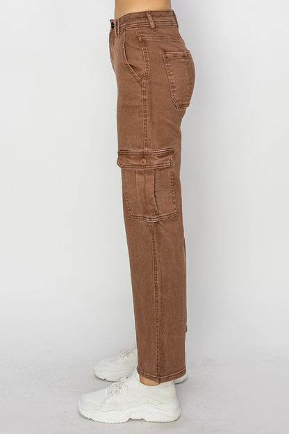 Risen Full Size High Rise Cargo Jeans - In Style Chics Boutique LLC