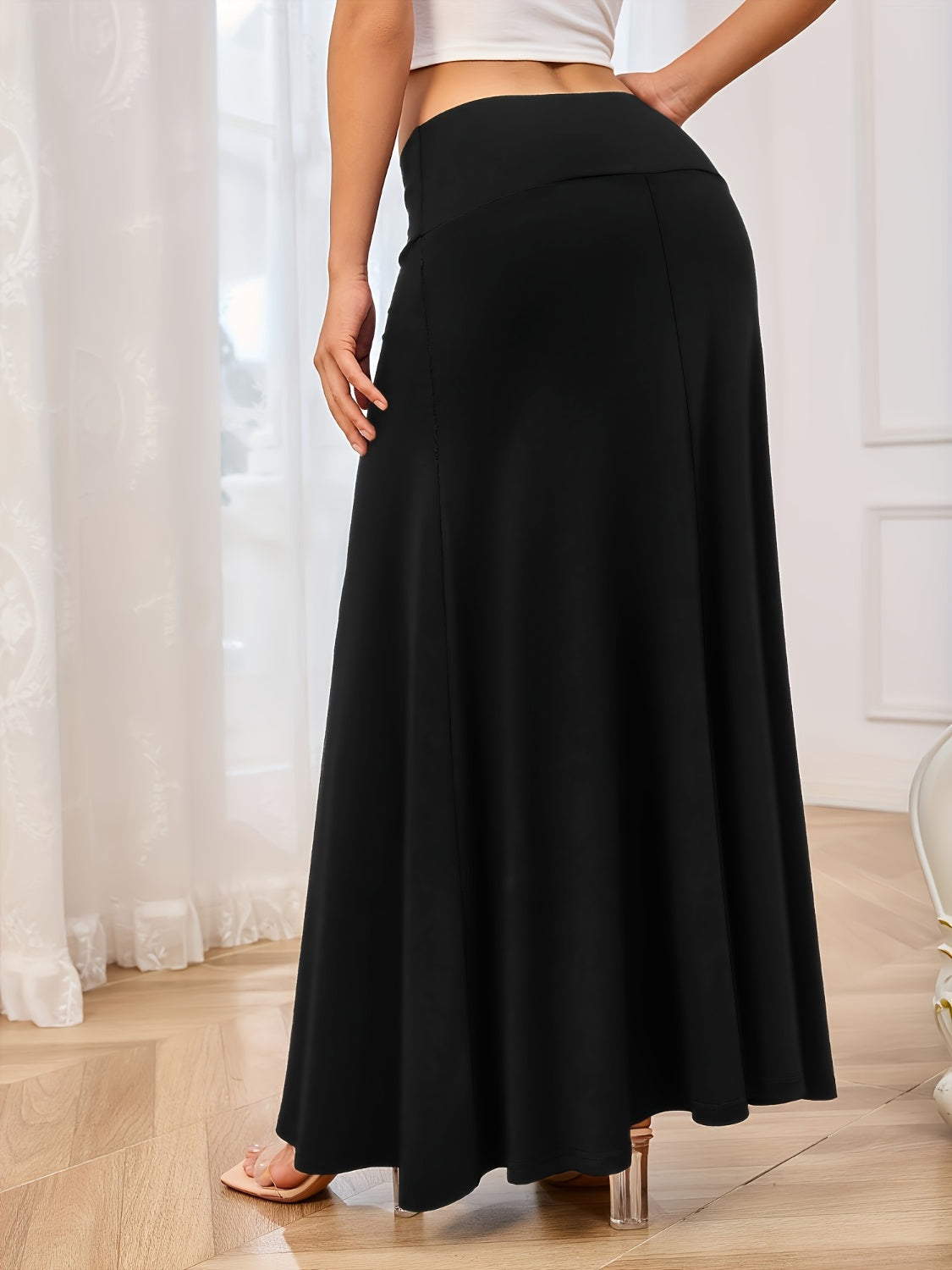 Solid Black Maxi Skirt - In Style Chics Boutique Women's Juniors Plus Size Clothes Online 