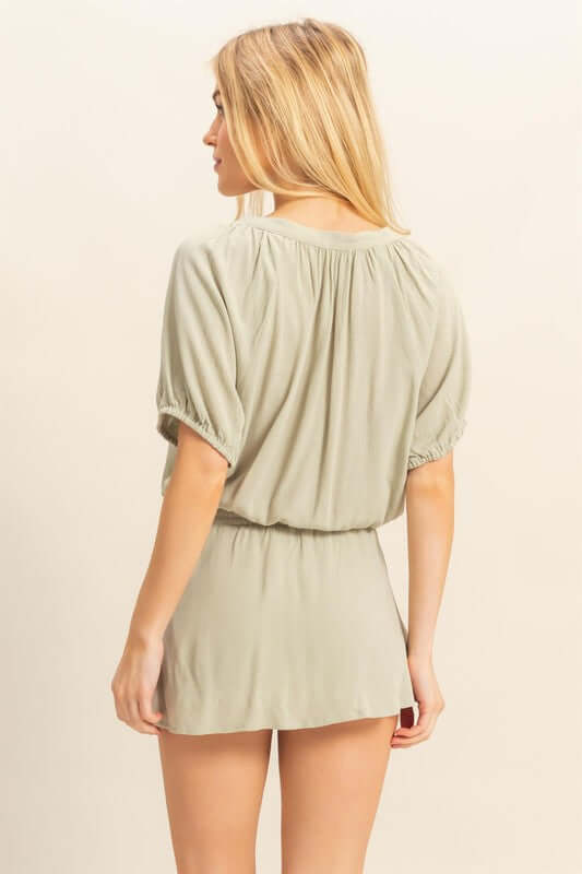 Drawstring Hem Short Sleeve Top and Skort Set - Outfits - Cute Clothing Online - In Style Chics Boutique Women's Juniors Apparel 