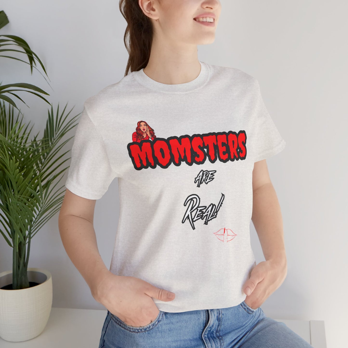 Unisex Jersey Short Sleeve Halloween Graphic T -"Momsters..." Light Color Tees - In Style Chics Boutique LLC