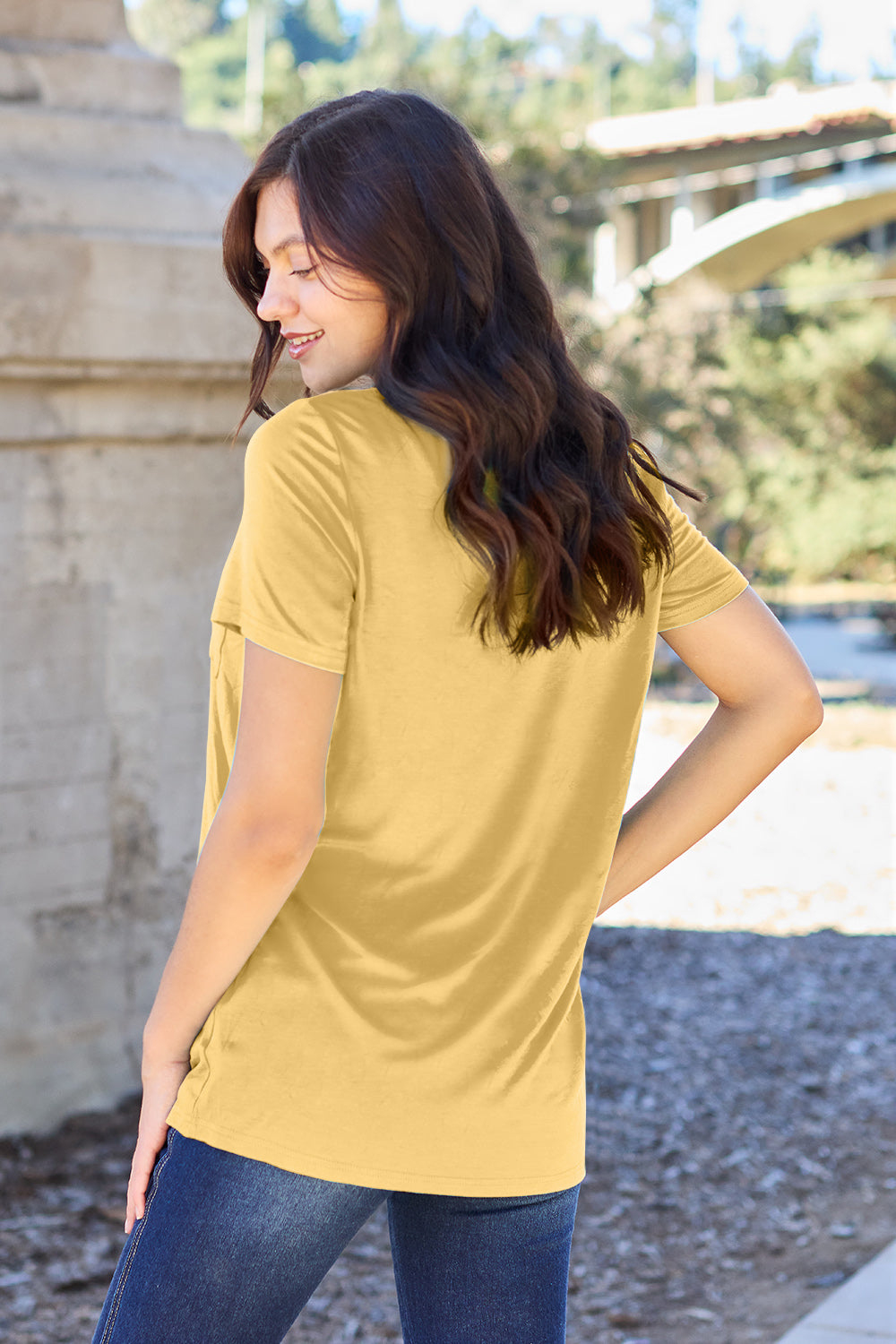Bamboo Full Size  V-Neck Short Sleeve T-Shirt - Eco Friendly - Sensitive Skin - In Style Chics Boutique Women's Juniors Plus Size Apparel Online 