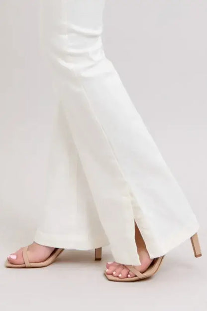 Judy Blue High Waist Side Slit Slim Bootcut White Jeans - In Style Chics Boutique Women's Juniors Plus Size Apparel Online 