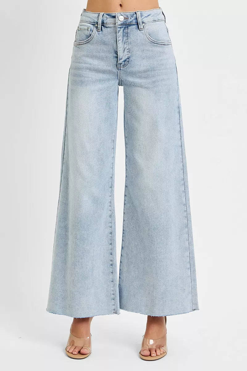 High Rise Ankle Wide Palazzo Jeans at In Style Chics Boutique Regular and Plus Size Jeans