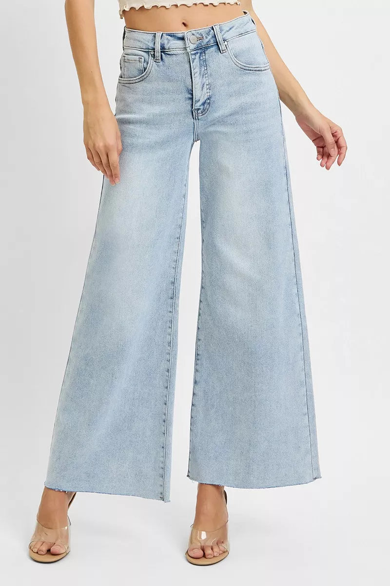 High Rise Ankle Wide Palazzo Jeans at In Style Chics Boutique Regular and Plus Size Jeans