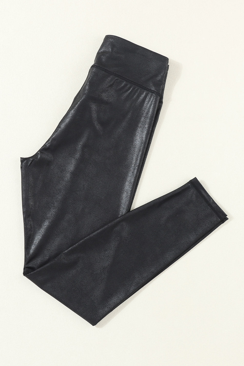 Black Crossed Dip Waist Sleek Leather Leggings - In Style Chics Boutique LLC