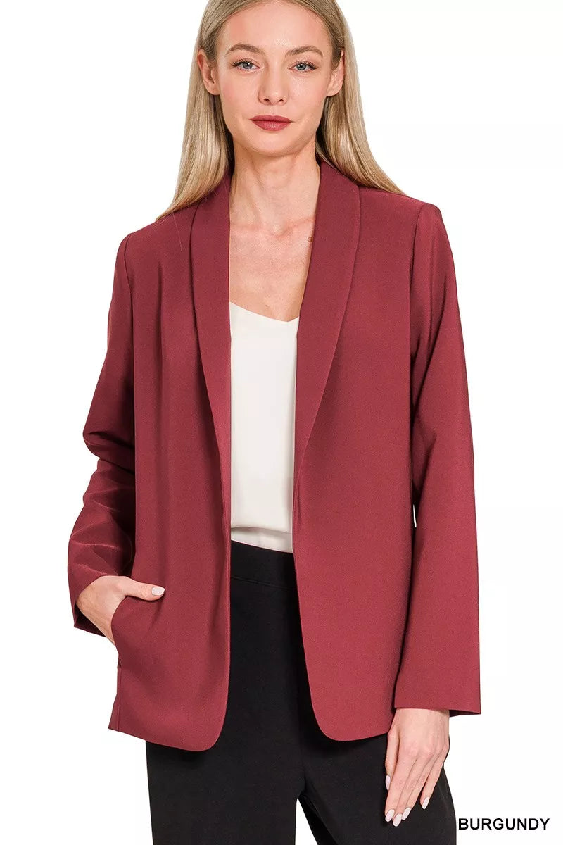 Long Sleeve Blazer, Woven With Lining Shop timeless pieces at In Style Chics Boutique 