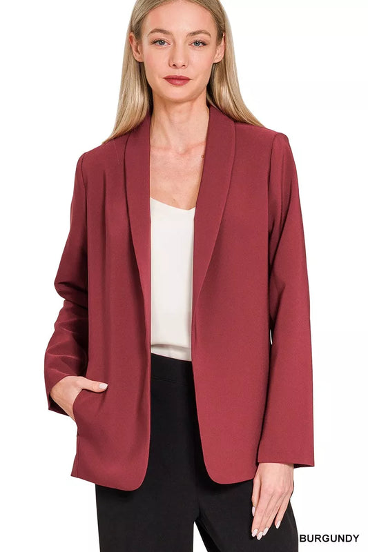 Long Sleeve Blazer, Woven With Lining Shop timeless pieces at In Style Chics Boutique 
