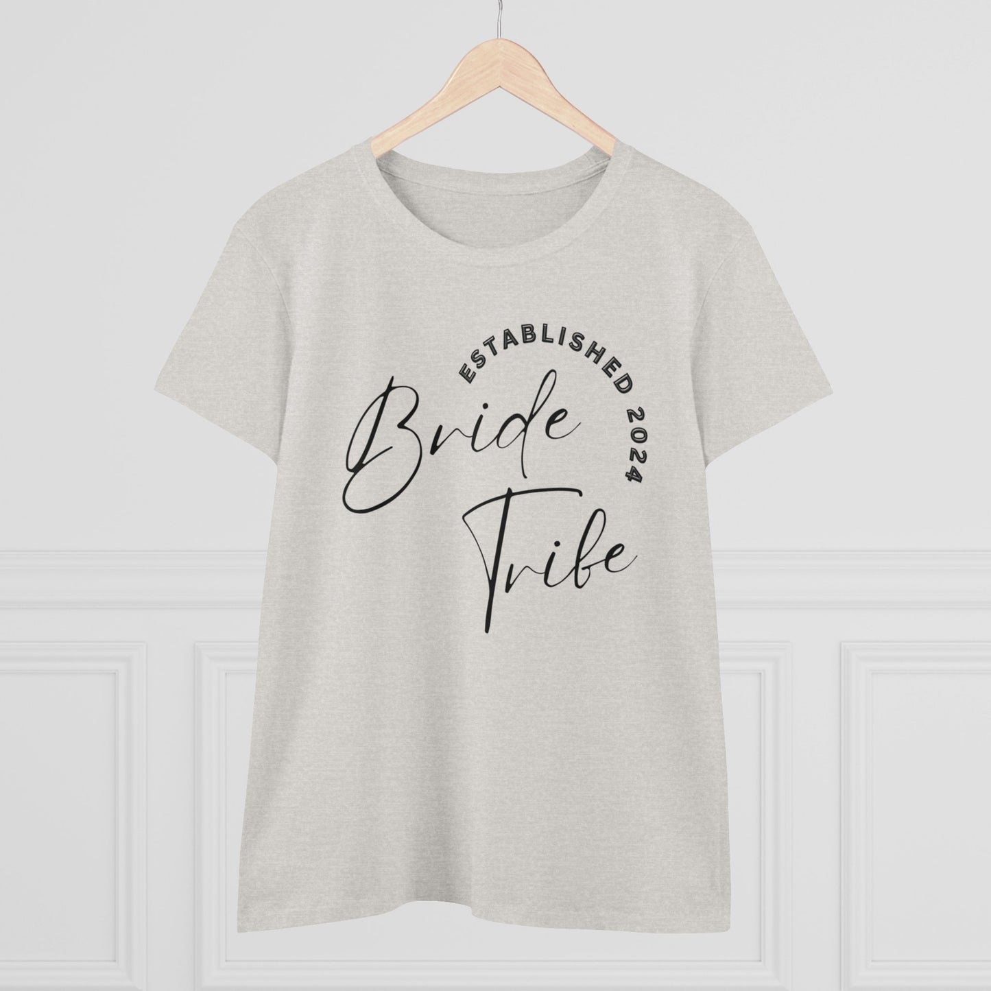 Women's Midweight Cotton Graphic Tee "Bride Tribe" - In Style Chics Boutique LLC