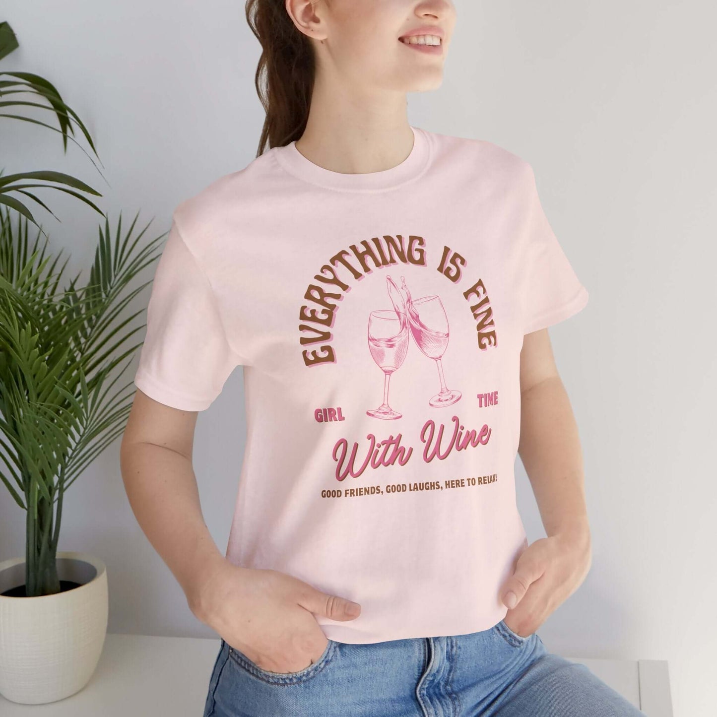 Wine Lovers Tee - Everything is Fine - Cute Graphic T-shirts - In Style Chics Boutique 