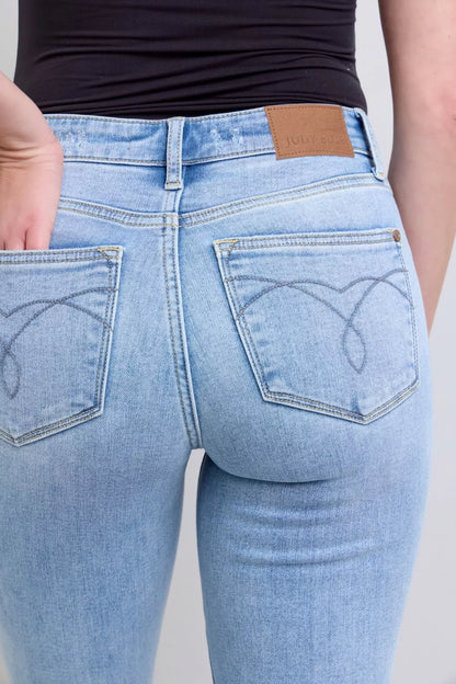 Judy Blue Mid Rise Thermal Bootcut Jeans 💙 at In Style Chics Boutique 