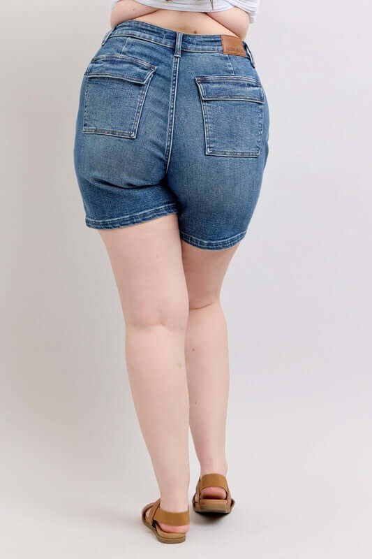 Judy Blue High Rise Denim Shorts, Jean Shorts- In Style Chics Boutique Online Clothing Women's Juniors Plus Size 