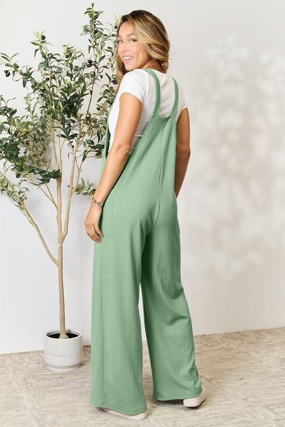 Double Take Full Size Wide Strap Overall with Pockets - In Style Chics Boutique LLC