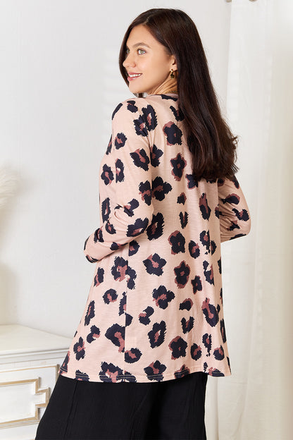 Double Take Printed Button Front Longline Cardigan - In Style Chics Boutique LLC