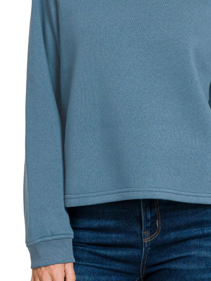 Fleece Raglan Round-Neck Sweatshirt at In Style Chics Boutique 
