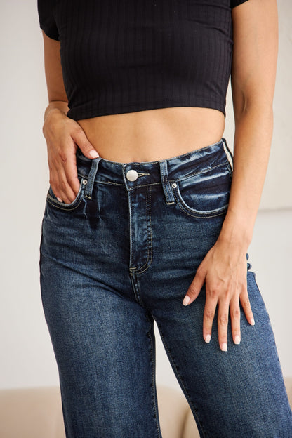 RFM Full Size Tummy Control High Waist Raw Hem Jeans - In Style Chics Boutique LLC