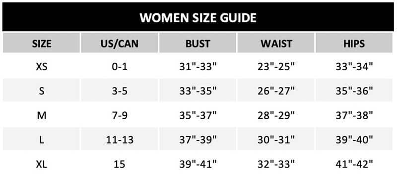 Women's Size Chart 