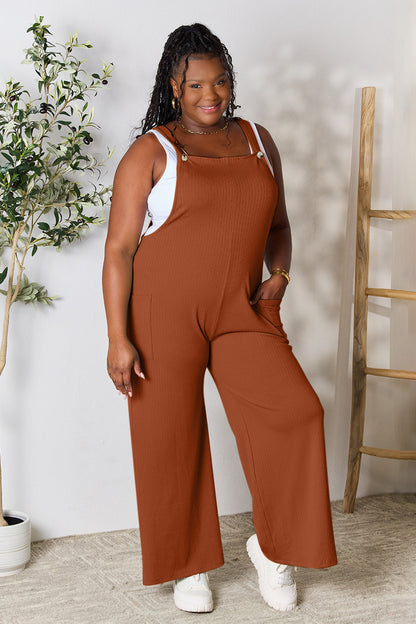 Double Take Full Size Wide Strap Overall with Pockets - In Style Chics Boutique LLC