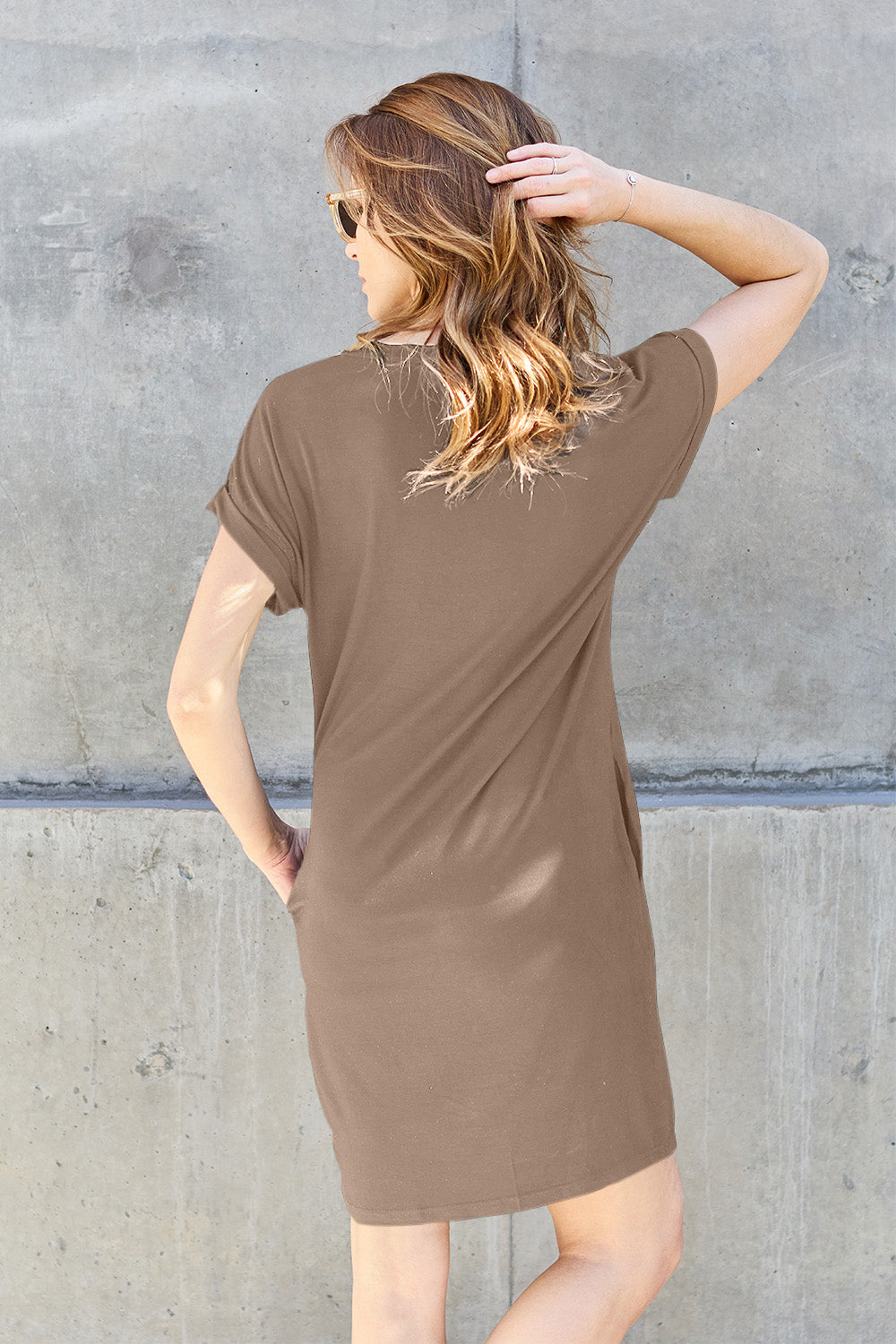 Basic Bae Round Neck Short Sleeve Dress with Pockets - More Colors! - In Style Chics Boutique LLC