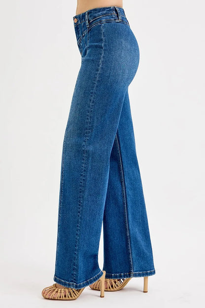 Seam Detail Wide Leg Jeans at In Style Chics Boutique 
