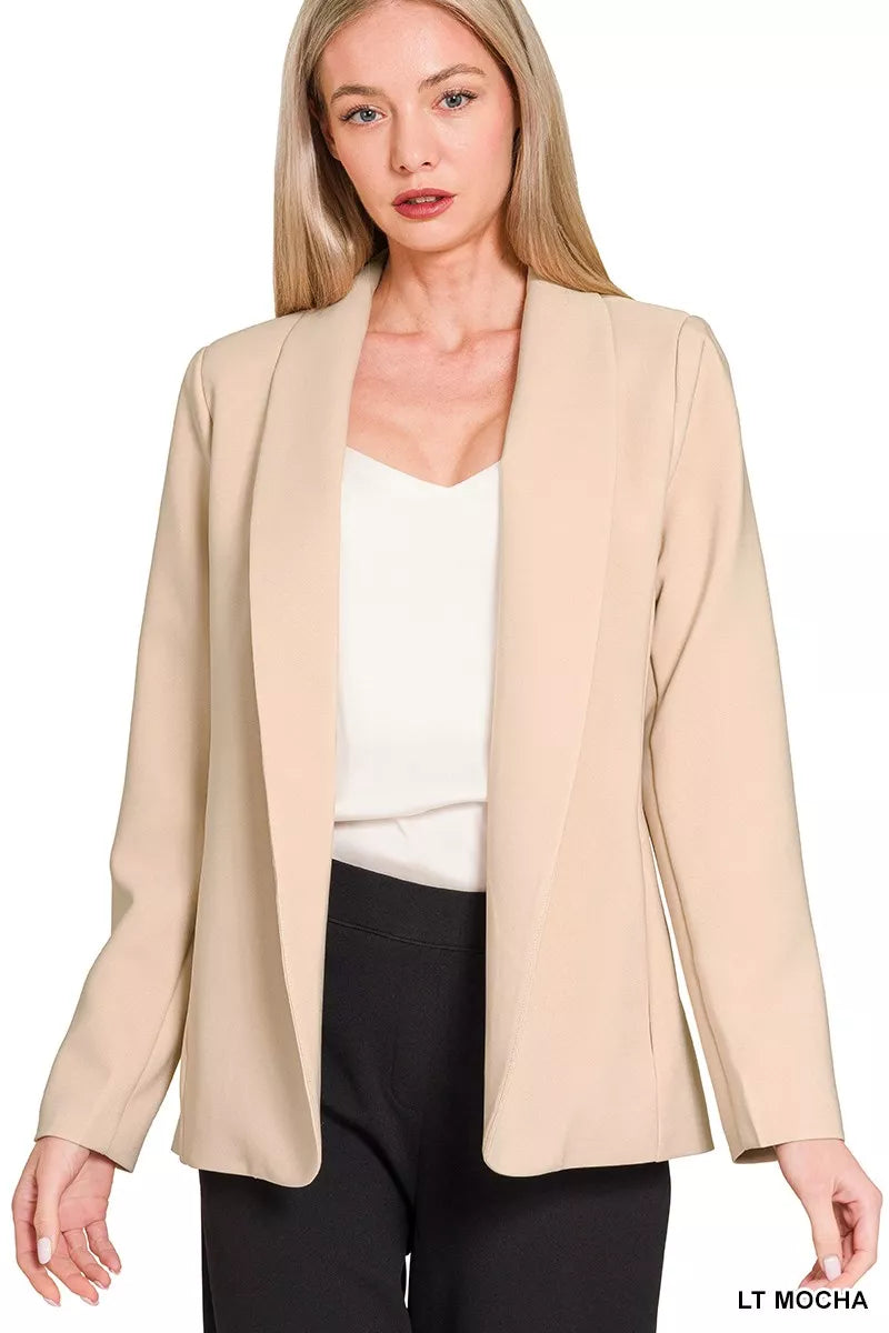 Woven Long Sleeve Blazer With Lining at In Style Chics Boutique 