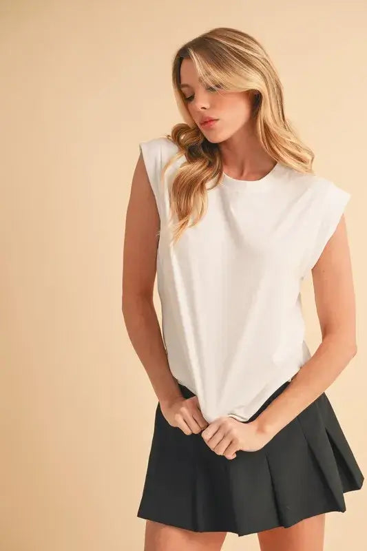 Solid Color Round Neck Cap Sleeve Top - In Style Chics Boutique Women's Juniors Apparel Online 