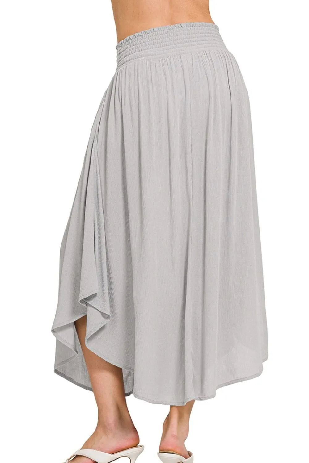 Maxi Skirt W Pockets, Woven Crinkle Smocked Waist - In Style Chics Boutiqu