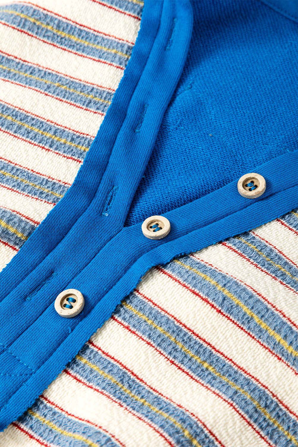 Stripe Collared V Neck Drop Shoulder Top - In Style Chics Boutique LLC