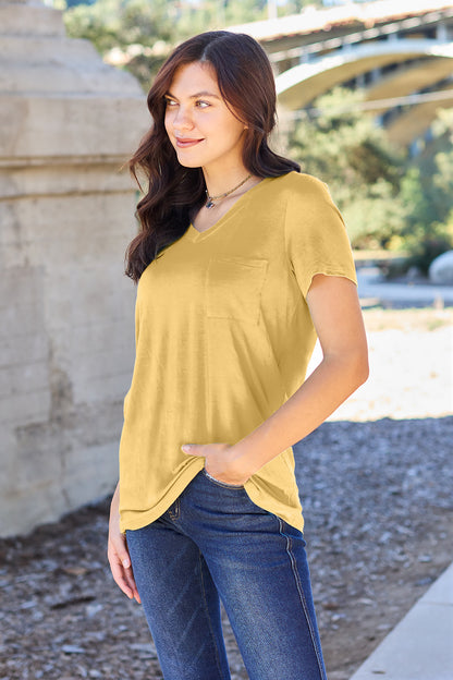 Bamboo Full Size  V-Neck Short Sleeve T-Shirt - Eco Friendly - Sensitive Skin - In Style Chics Boutique Women's Juniors Plus Size Apparel Online 