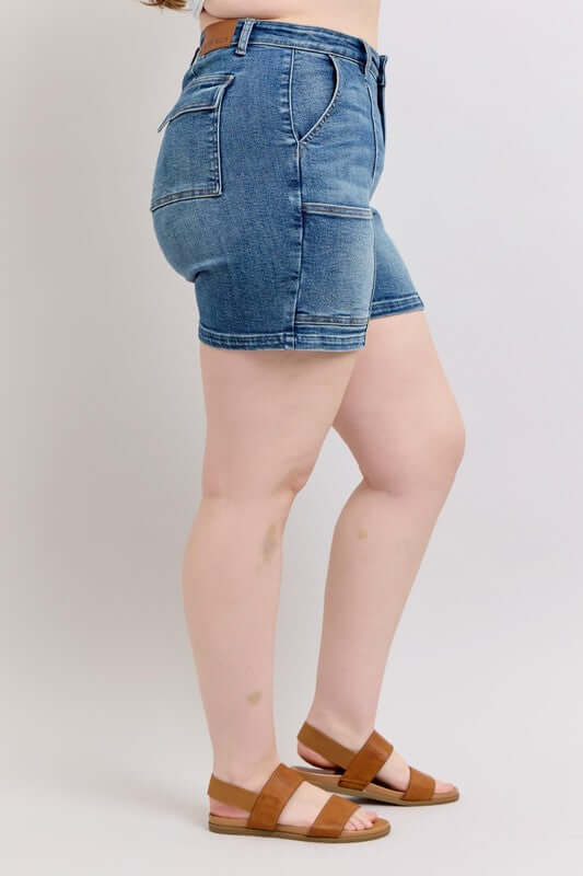 Judy Blue High Rise Denim Shorts, Jean Shorts- In Style Chics Boutique Online Clothing Women's Juniors Plus Size 